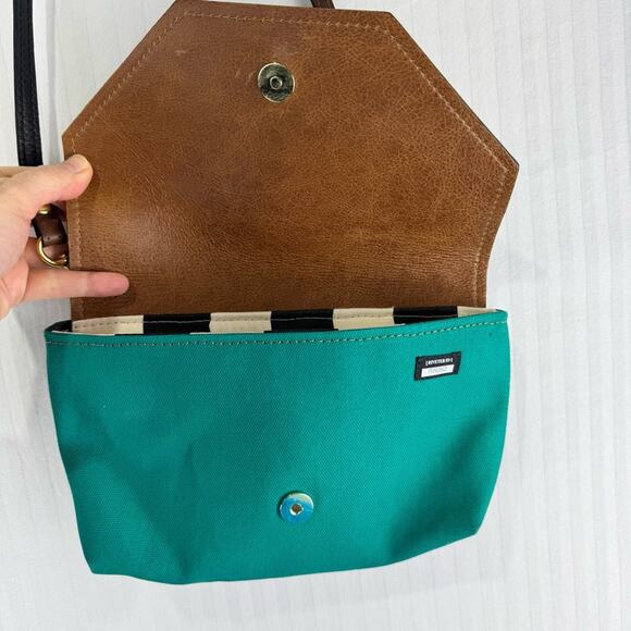 R. Riveter American Handmade Crossbody Purse Canvas Cotton Cow Hide Leather Bag - Picture 9 of 9